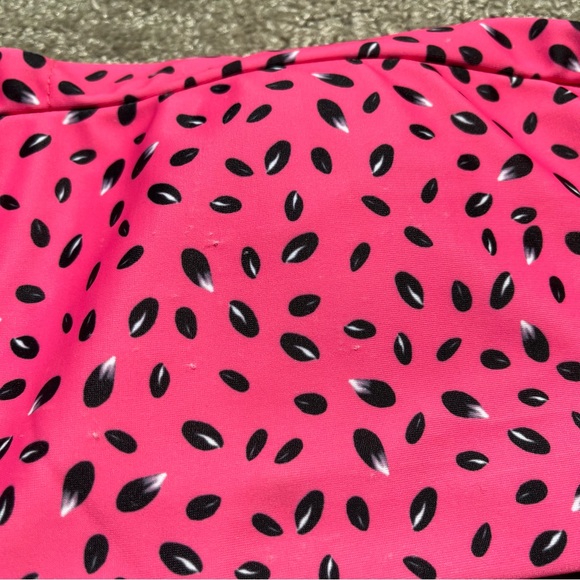 Women's Bandeau Bikini Top size Large in Pink Watermelon Seed Design - Picture 6 of 6
